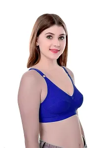 Stylish Blue Cotton Solid Bras For Women-thumb2