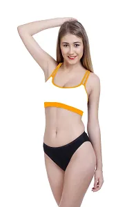 Stylish Yellow  Bra And Panty Set For Women-thumb2