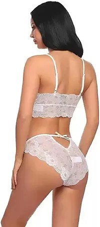 Stylish White  Bra And Panty Set For Women-thumb3