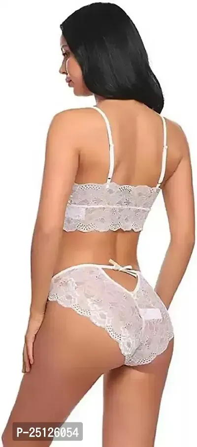 Stylish White  Bra And Panty Set For Women-thumb4