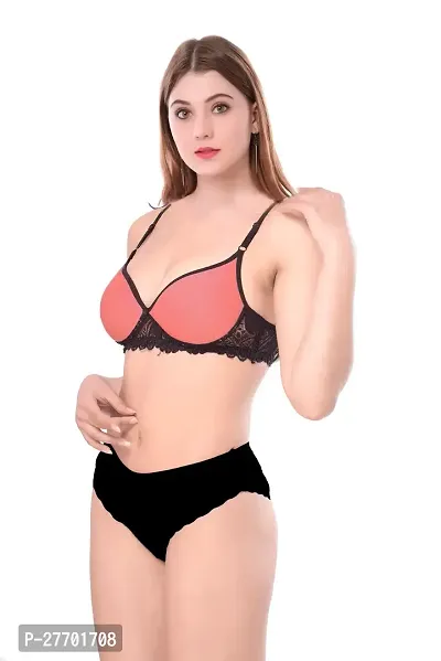 Women Cotton Bra Panty Set for Lingerie Set Pack of 3  Color : Orange,Maroon,Gold-thumb3