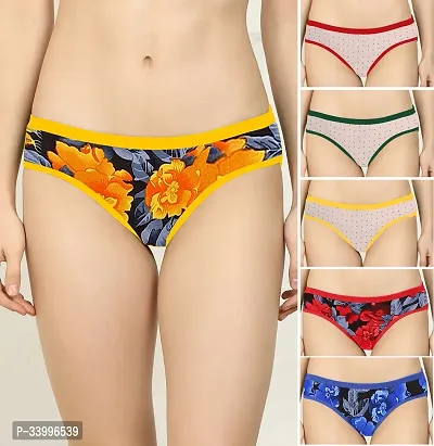 Women Cotton Silk Hipster Multicolor Panties Combo Pack Of 6-thumb0