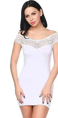 Stylish White Net Bridal Baby Doll For Women-thumb2