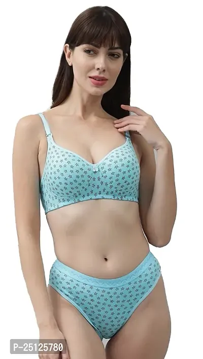 Stylish Blue  Bra And Panty Set For Women-thumb0