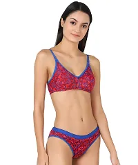 Stylish Red  Bra And Panty Set For Women-thumb1