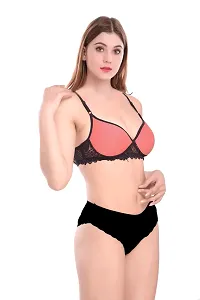 Women Cotton Bra Panty Set for Lingerie Set Pack of 3  Color : Orange,Maroon,Gold-thumb1