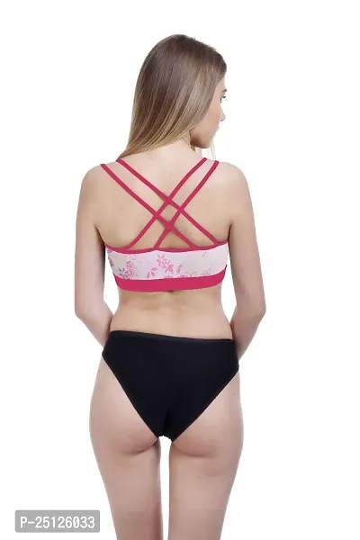 Stylish Pink  Bra And Panty Set For Women-thumb4