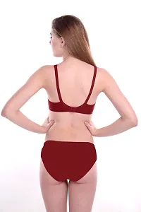 Stylish Maroon  Bra And Panty Set For Women-thumb3