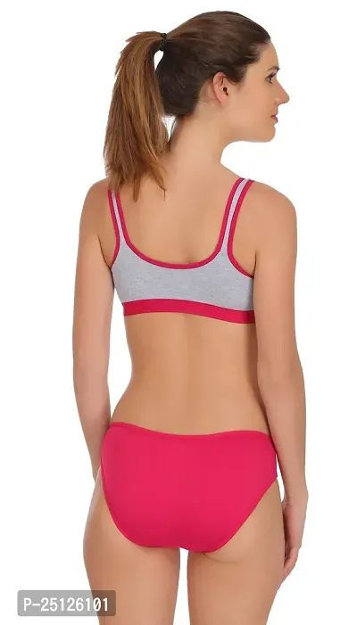 Stylish Pink  Bra And Panty Set For Women-thumb4