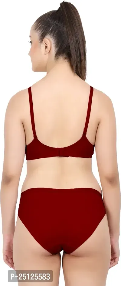 Stylish Maroon  Bra And Panty Set For Women-thumb4