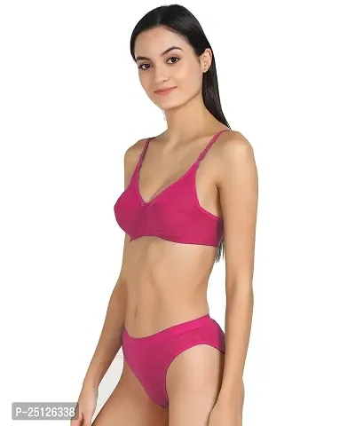 Stylish Pink  Bra And Panty Set For Women-thumb3