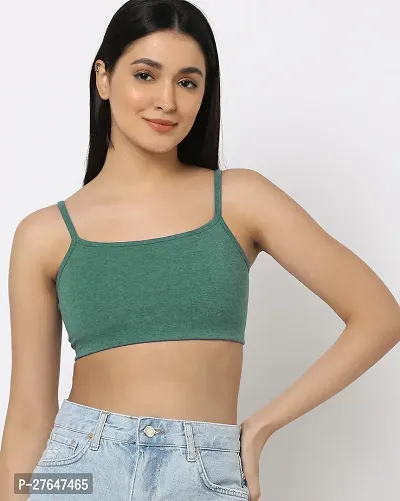 Stylish Green Cotton Solid Bras For Women-thumb0