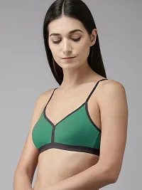 Stylish Green Cotton Solid Bras For Women-thumb2