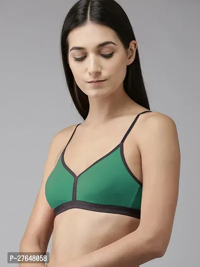 Stylish Green Cotton Solid Bras For Women-thumb3