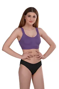 Stylish Purple  Bra And Panty Set For Women-thumb1