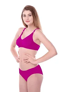 Stylish Pink  Bra And Panty Set For Women-thumb1