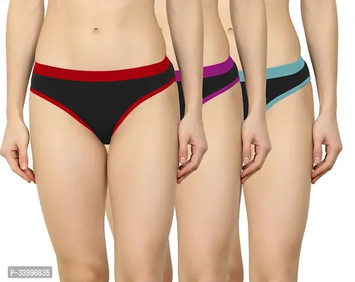 Women Cotton Silk Hipster Multicolor Panties Combo Pack Of 3-thumb0