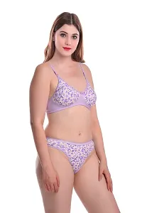 Stylish Purple  Bra And Panty Set For Women-thumb1