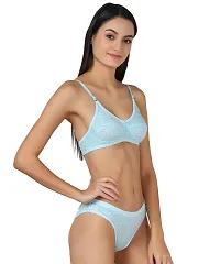 Stylish Blue  Bra And Panty Set For Women-thumb1