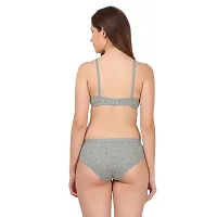 Women Cotton Bra Panty Set for Lingerie Set Pack of 1  Color : Grey-thumb3