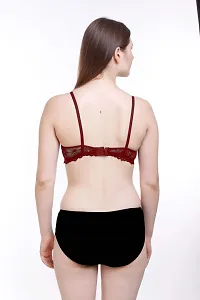 Stylish Maroon  Bra And Panty Set For Women-thumb3