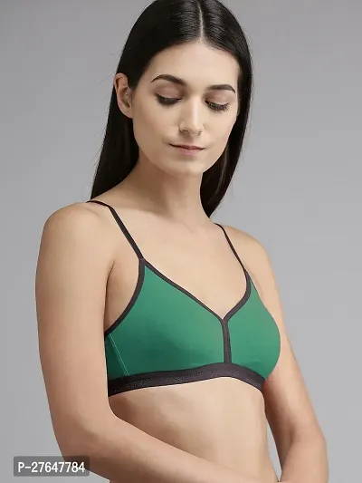 Stylish Green Cotton Solid Bras For Women-thumb2