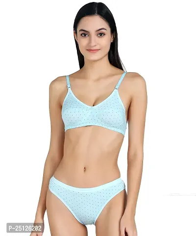 Stylish Blue  Bra And Panty Set For Women-thumb0