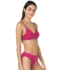 Stylish Pink  Bra And Panty Set For Women-thumb1