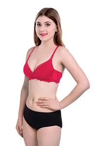 Stylish Pink  Bra And Panty Set For Women-thumb1