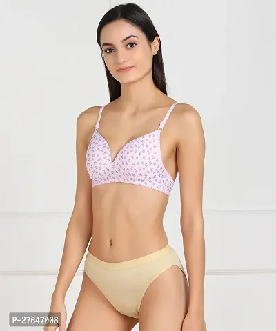 Stylish Pink Cotton Solid Bras For Women-thumb5