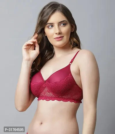 CUPSIN-Women Maroon Cotton Bra Panty Set|Lingerie Set|Honeymoon Night Dress Wedding|Valentine Beautiful Gift for Girl|Bra Panty Set for Women with Sexy|Bra Panty Set for Women-thumb3