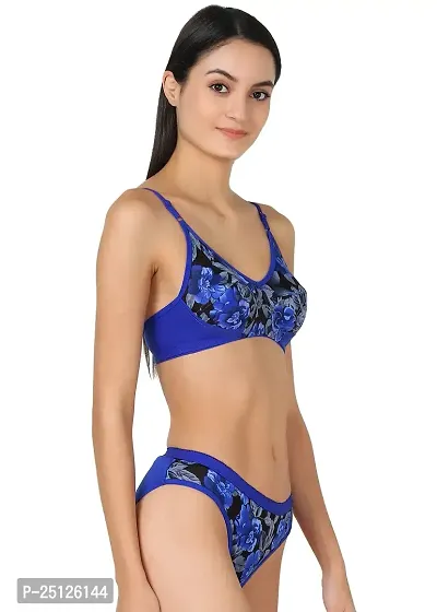 Stylish Blue  Bra And Panty Set For Women-thumb2