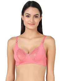 Women Cotton Bra Panty Set for Lingerie Set Pack of 1  Color : Pink-thumb4