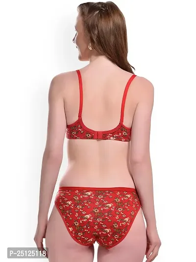 Stylish Red  Bra And Panty Set For Women-thumb4