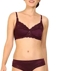 Women Cotton Bra Panty Set for Lingerie Set Pack of 2  Color : Maroon,Brown-thumb4
