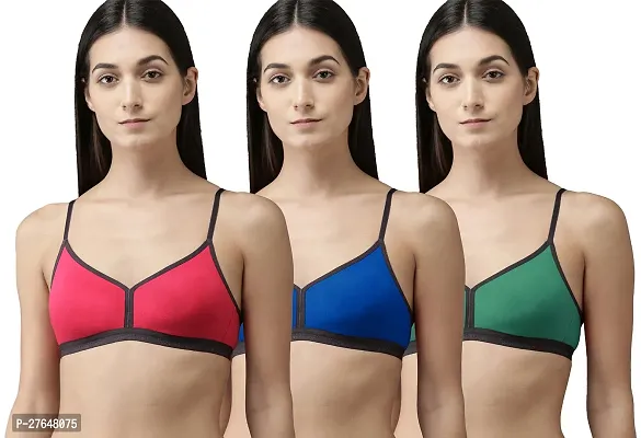 Stylish Multicoloured Cotton Solid Bras For Women-thumb0