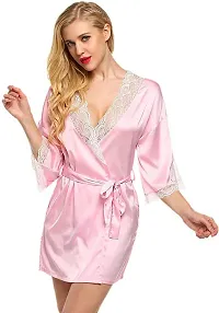 Women Pink Designed Babydoll Sexy Lingerie Set Honeymoon Nighty Anniversary Night Dress-thumb4