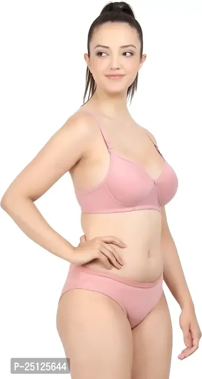 Stylish Pink  Bra And Panty Set For Women-thumb2