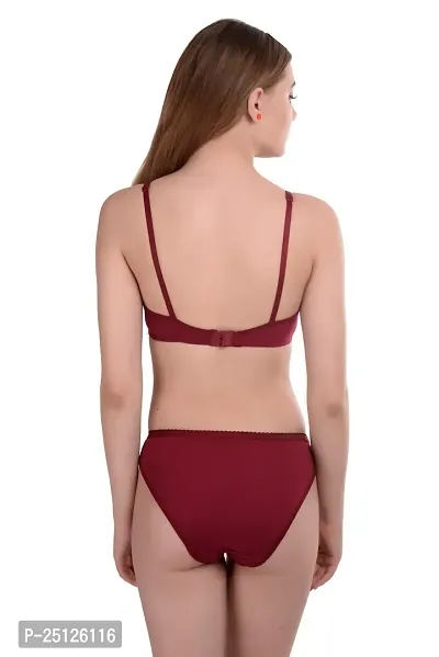 Stylish Maroon  Bra And Panty Set For Women-thumb4