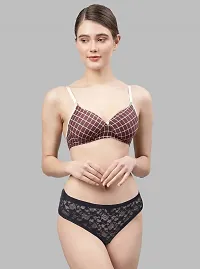 CUPSIN-Women Black,Maroon Cotton Bra Panty Set|Lingerie Set|Honeymoon Night Dress Wedding|Valentine Beautiful Gift for Girl|Bra Panty Set for Women with Sexy|Bra Panty Set for Women-thumb3