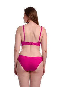 Stylish Pink  Bra And Panty Set For Women-thumb3