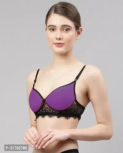 CUPSIN-Women Purple Cotton Bra Panty Set|Lingerie Set|Honeymoon Night Dress Wedding|Valentine Beautiful Gift for Girl|Bra Panty Set for Women with Sexy|Bra Panty Set for Women-thumb3