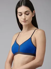 Stylish Blue Cotton Solid Bras For Women-thumb2