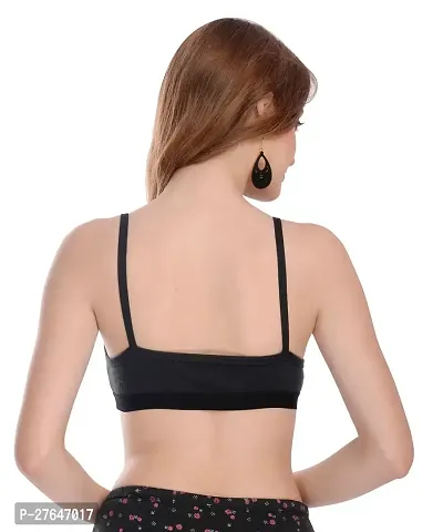 Stylish Black Cotton Solid Bras For Women-thumb4