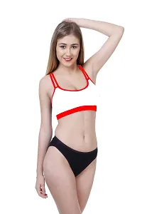 Stylish Red  Bra And Panty Set For Women-thumb1