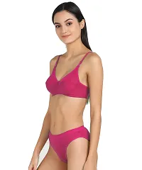 Stylish Pink  Bra And Panty Set For Women-thumb2