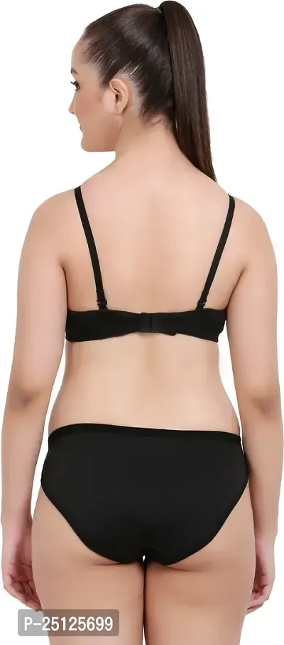 Stylish Black  Bra And Panty Set For Women-thumb4