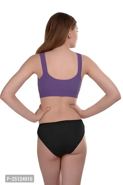 Stylish Purple  Bra And Panty Set For Women-thumb4