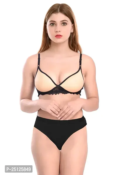 Stylish Gold  Bra And Panty Set For Women-thumb0