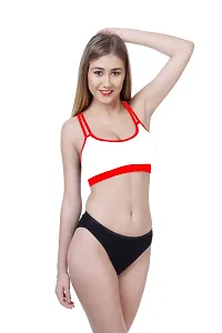 Stylish Red  Bra And Panty Set For Women-thumb1